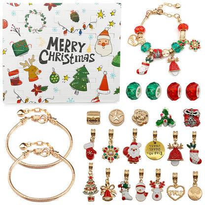 🎅Tidligt juleudsalg - 49 % RABAT💥24 stk. DIY julekalenderarmbåndssæt🎁