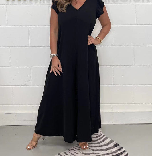 2024 Summer New Ruffled Wide-leg Casual Jumpsuit (Kjøp 2 gratis frakt)