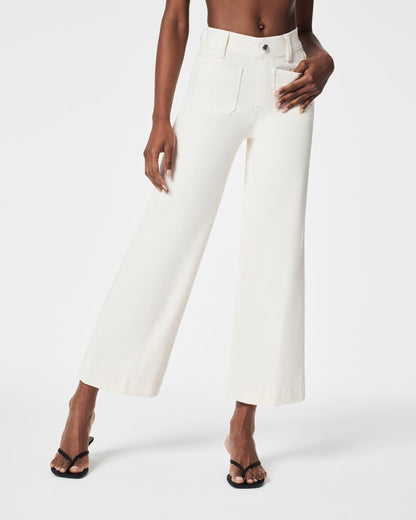 🍂Efterårskampagne 49 %💕Cropped jeans med vid ben og mavekontrol
