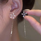 💖VARMT SALG MED 50% RABAT💖Skinnende diamantblomst-ørering med kvast
