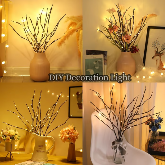 Pousbo® LED Willow Branch Lights Batteridrevet kvistlys