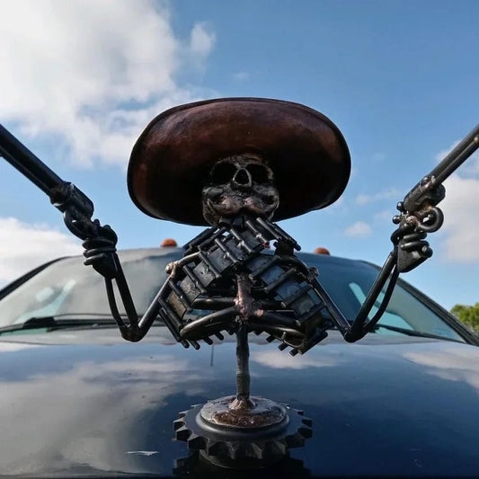 🔥UITVERKOOP 49% KORTING - Cowboy Skull Gunner Hood Ornament