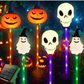 Halloween-græskar-havepæl med solcellelys