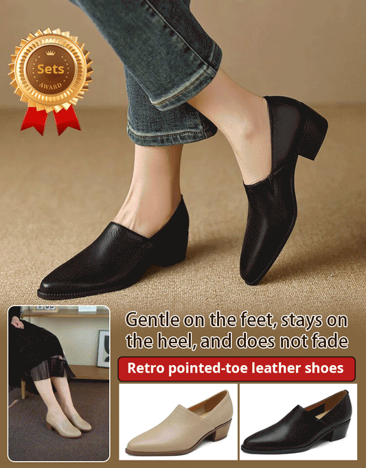 ✨ Spring/Summer Hot Sale 50% rabat 💕Kvinders Vintage Pointed Toe Slip-On Soft Shoes (Jo mere du køber, jo højere er rabatten)