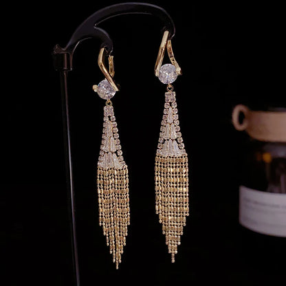 🎁 🌟Rhinestone Zircon Tassel øreringe🌟