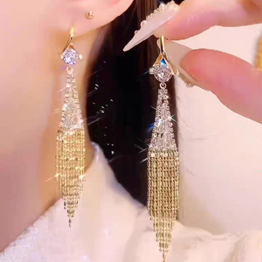 🎁 🌟Rhinestone Zircon Tassel øreringe🌟