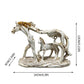 Statue af galoperende hest med pony stenfigur