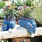Kreativ 3D-jeansformet blomsterpotte