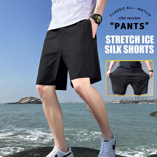 Ice silk stretch shorts til mænd i store størrelser