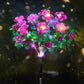 Solcellelampe med simuleret azalea-blomst i jorden