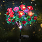 Solcellelampe med simuleret azalea-blomst i jorden