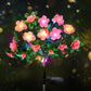 Solcellelampe med simuleret azalea-blomst i jorden