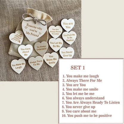 10 Reasons Why You Are My Friend Wooden Hearts