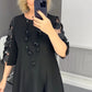 🔥2025 NYE SALG - 50% RABAT🔥Plus Size udslået kjole med prikdekoration