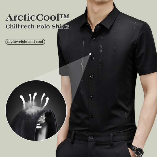 Stretch Anti-Wrinkle Ice Silk Shirt til mænd