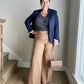 Kvinders Plus Size Høj Stretch Høj Talje Bred-Ben Bukser