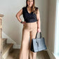 Kvinders Plus Size Høj Stretch Høj Talje Bred-Ben Bukser