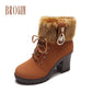 🔥Vinter Hot Sale 49%OFF👢Ankelstøvler med plys og lynlås med høj hæl til kvinder