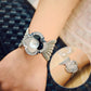 Skinnende diamant sommerfugl mesh-ur