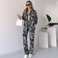🌸Forårstilbud 🌸 Chic skjorte- og buksesæt med zebraprint til kvinder