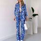 🌸Forårstilbud 🌸 Chic skjorte- og buksesæt med zebraprint til kvinder