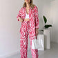 🌸Forårstilbud 🌸 Chic skjorte- og buksesæt med zebraprint til kvinder