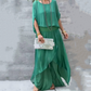 Loose Top & Slit Wide-Leg Pants Chiffon 2-delt sæt