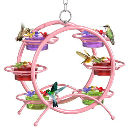 Outdoor Unique Hummingbird Metal Hanging Feeder Set