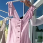 Sød, afslappet, ensfarvet jumpsuit til kvinder med justerbare stropper