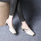 🏖️Sommertilbud🌴Casual Metal Square Toe Mid Block Heel Mules til kvinder