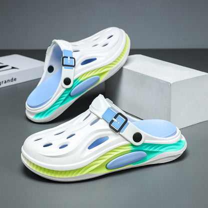 Color Blocking Thick Sole Breathable Clogs til mænd