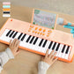 Klaverkeyboard med 37 tangenter og mikrofon til børn