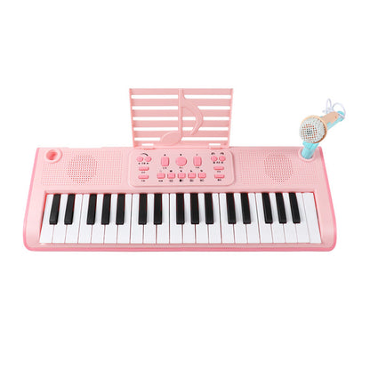 Klaverkeyboard med 37 tangenter og mikrofon til børn