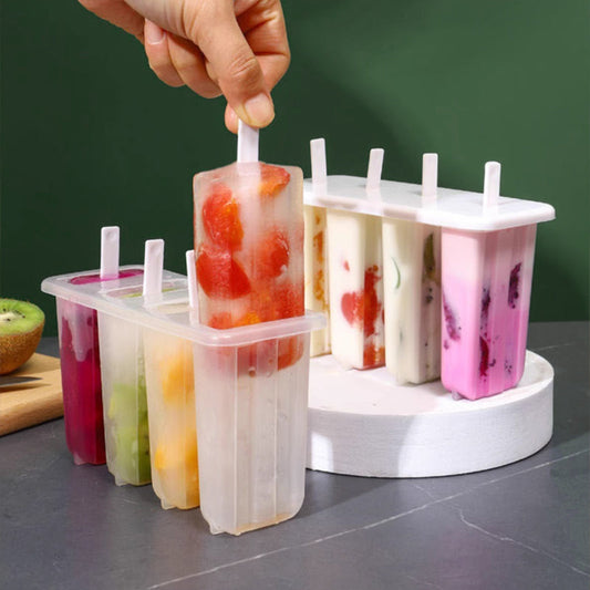 Popsicleform med 4 hulrum, låg og pinde
