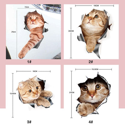 3D aftagelige vægklistermærker med katte og hunde