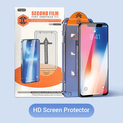 4K HD/Anti-Peeping Skærmbeskytter af Hærdet Glas med Automatisk Støvfjernelse til iPhone