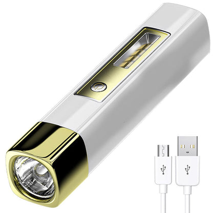 Mini 2-i-1 lommelygte med høj lysstyrke og powerbank