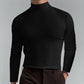 Herre T-shirt med høj hals, slim fit og lange ærmer（50% OFF）