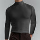 Herre T-shirt med høj hals, slim fit og lange ærmer（50% OFF）