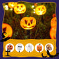 Halloween-græskar-havepæl med solcellelys