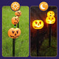 Halloween-græskar-havepæl med solcellelys