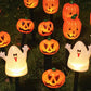 Halloween-græskar-havepæl med solcellelys