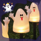 Halloween-græskar-havepæl med solcellelys