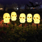 Halloween-græskar-havepæl med solcellelys