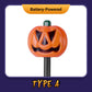 Halloween-græskar-havepæl med solcellelys