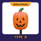Halloween-græskar-havepæl med solcellelys