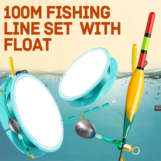 100 m fiskesnøre med flåd