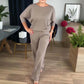 Elegant 3-delt sæt: lang cardigan, top og bukser
