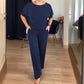 Elegant 3-delt sæt: lang cardigan, top og bukser