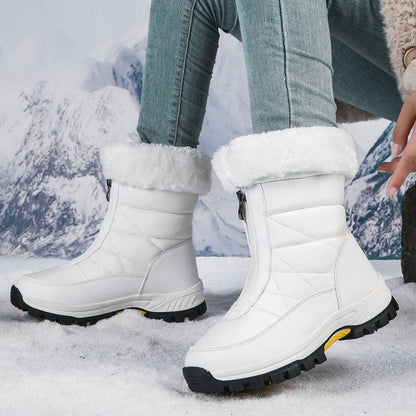 👢 50 % RABAT NU! ✨ Skridsikre, varme snestøvler med lynlås til kvinder – termisk isolerede og vandafvisende vinterstøvler til koldt vejr 🌨️🔗